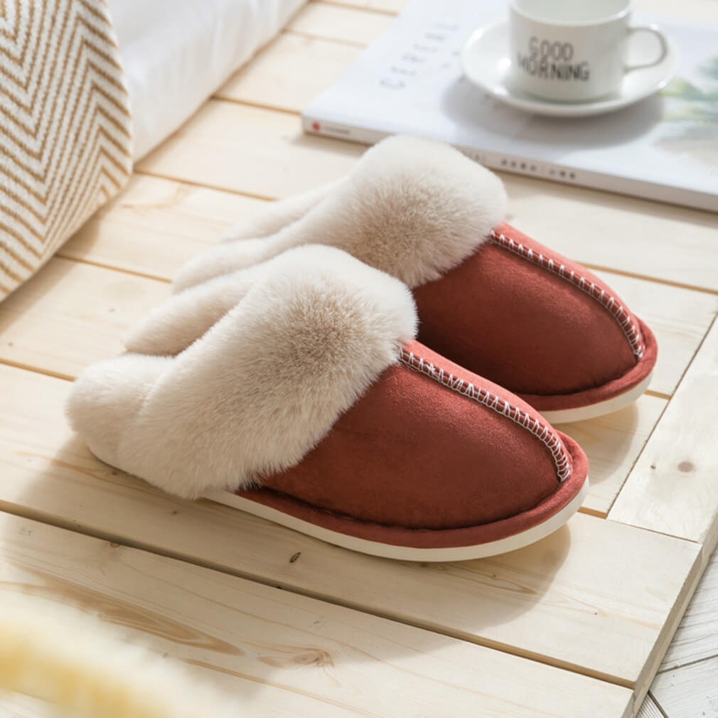 Levoire | Chaussons Lisses Avec Doublure En Fausse Fourrure Pour Un Confort Maximal Rot