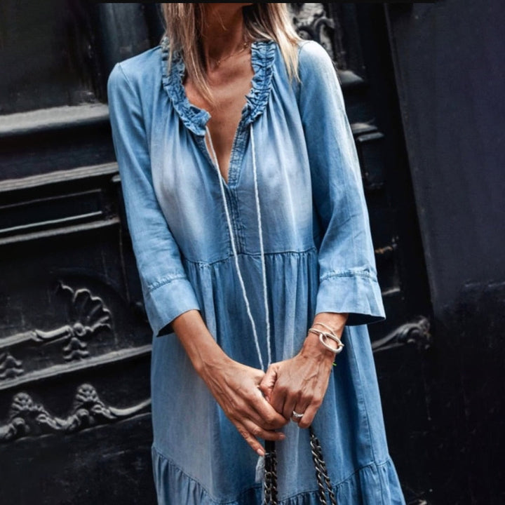 Levoire | Confortable Et Élégant Longue Robe Maxi À Décolleté En V