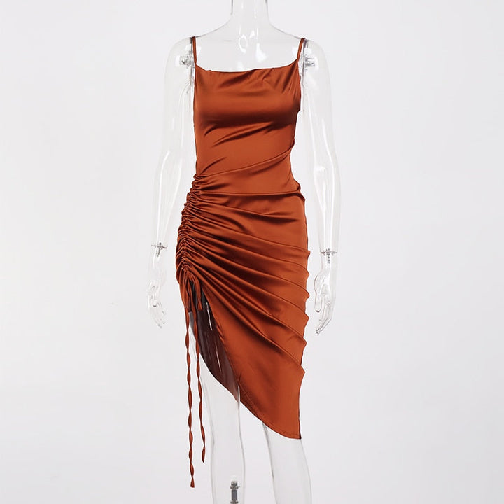 Levoire | Silke Bardot Ruché Corset Midi Robes