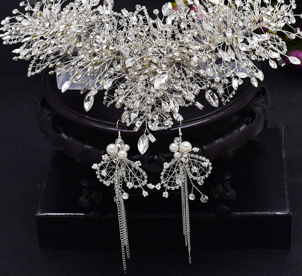 Levoire | Bandeau Mariage Tiara 372-1krone 1 boucles d'oreilles