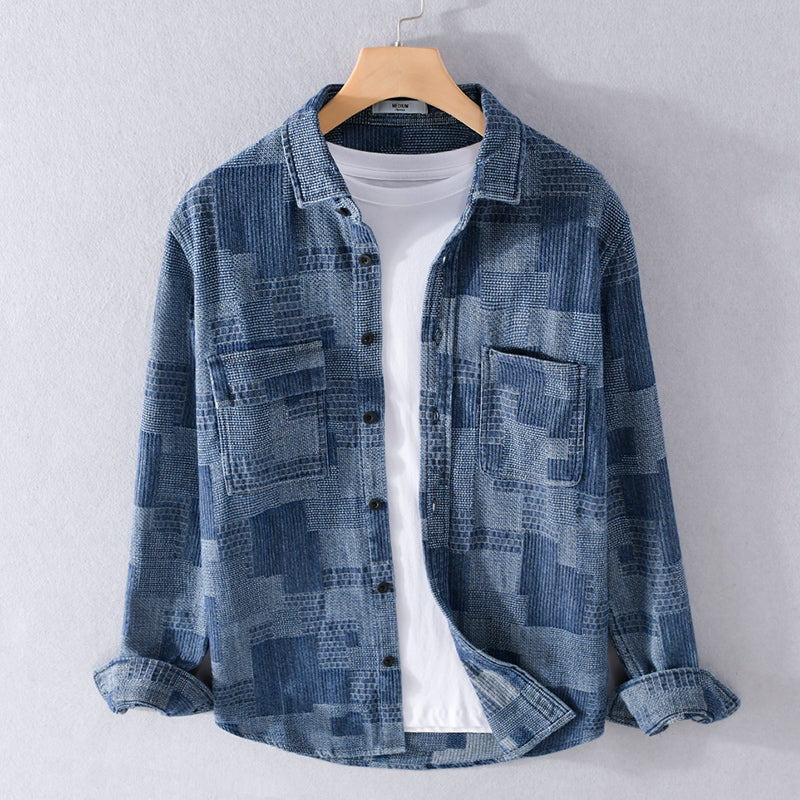 Levoire | Veste Légère À Boutons Pour Hommes Bleu