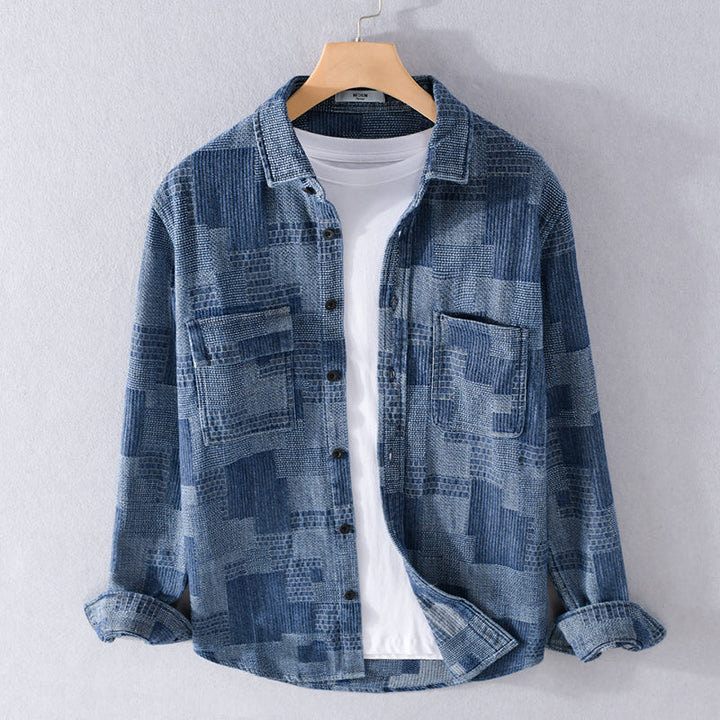 Levoire | Veste Légère À Boutons Pour Hommes Bleu