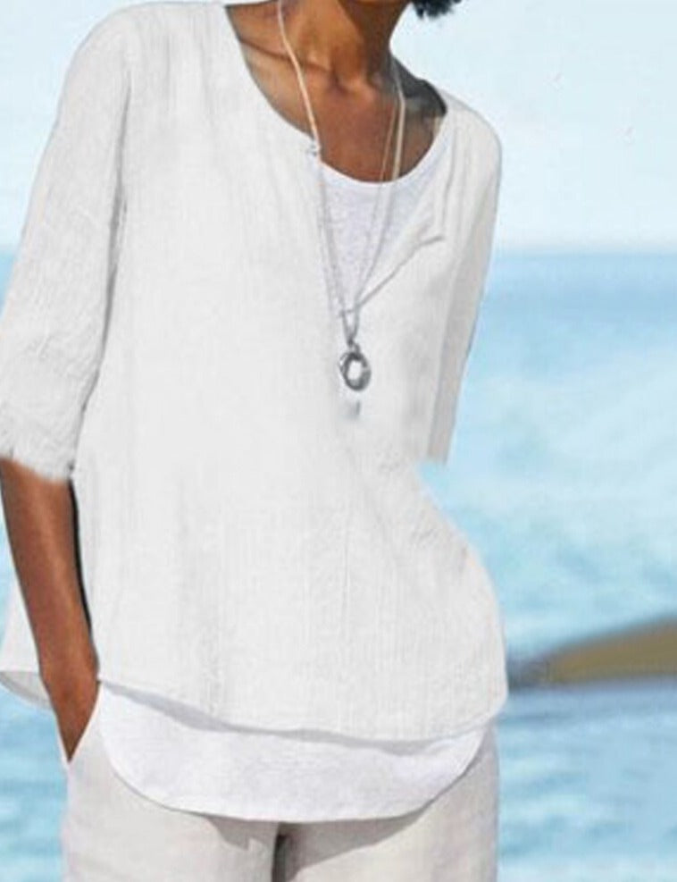 Levoire | Chemise À Col En V Pour Femmes Blanc