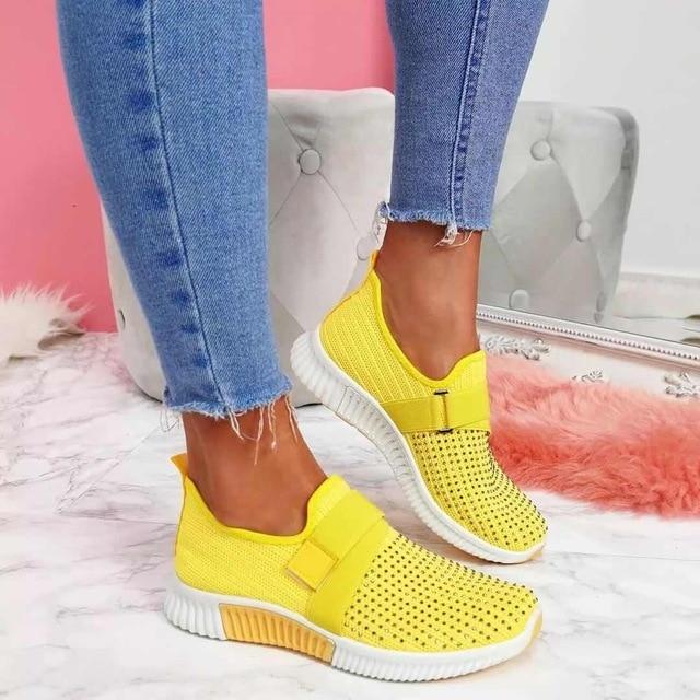 Levoire | Baskets Velcro Confort Posture Jaune
