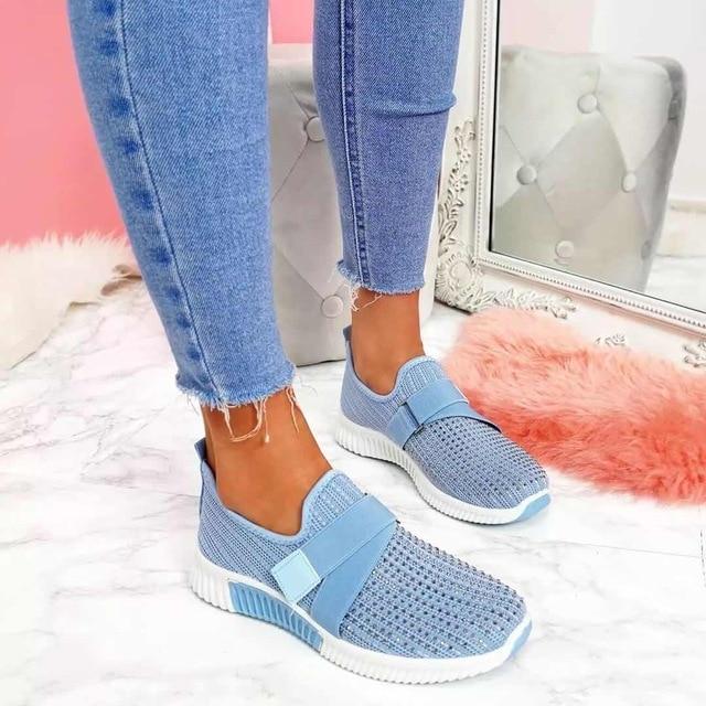Levoire | Chaussures Pour Femmes À Enfiler Orthopédiques Avec Velcro Bleu