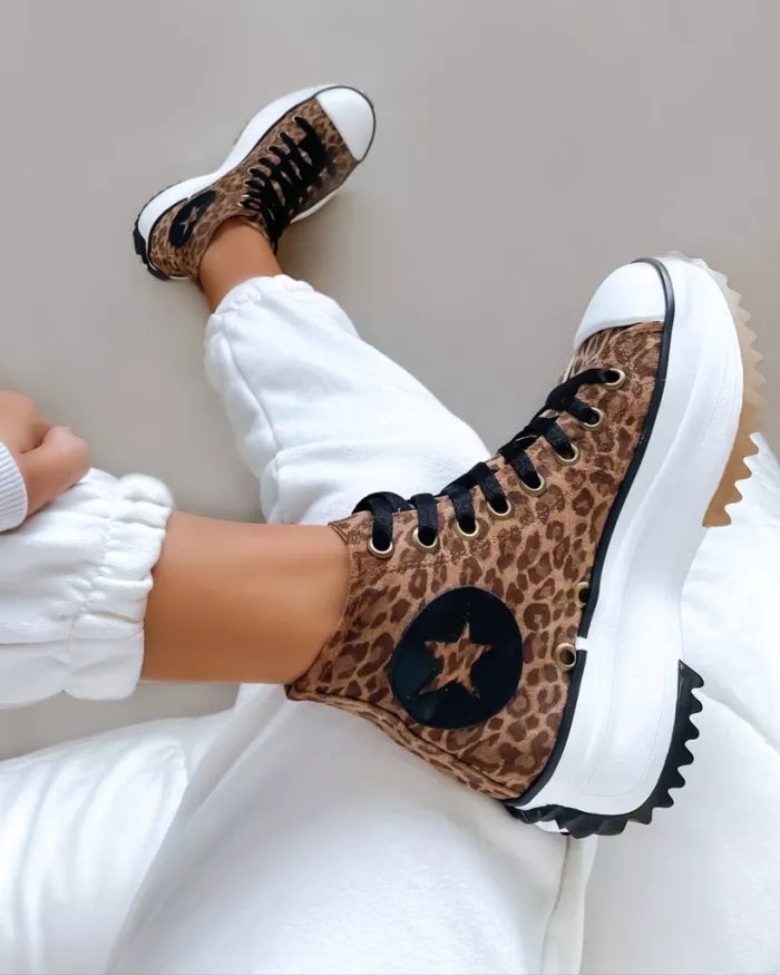 Levoire | Baskets Hautes Pour Femmes Élégantes Et Confortables Avec Semelles Orthopédiques Léopard