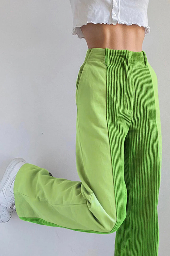 Levoire | Pantalon Long Taille Haute Pour Femmes Vert