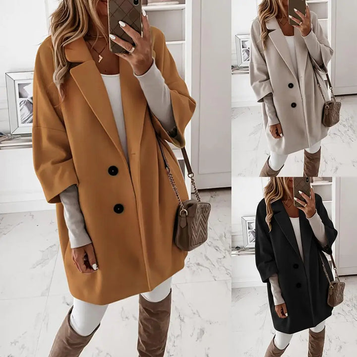 Levoire | Veste Longue Élégante Avec Manches 3/4