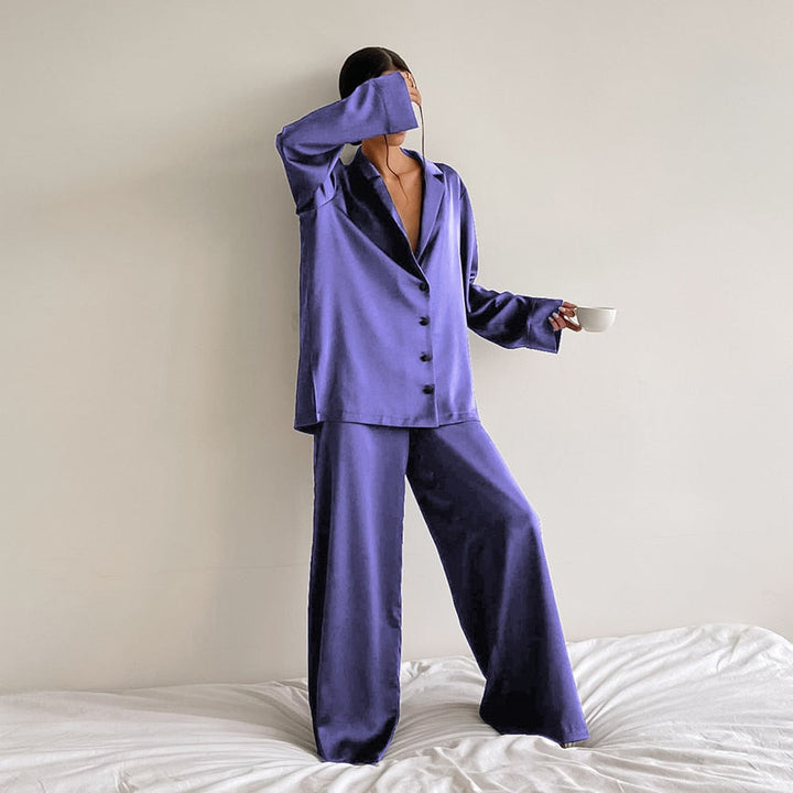 Levoire | Ylipaino Satiini Silkkipyjama Setti Lila