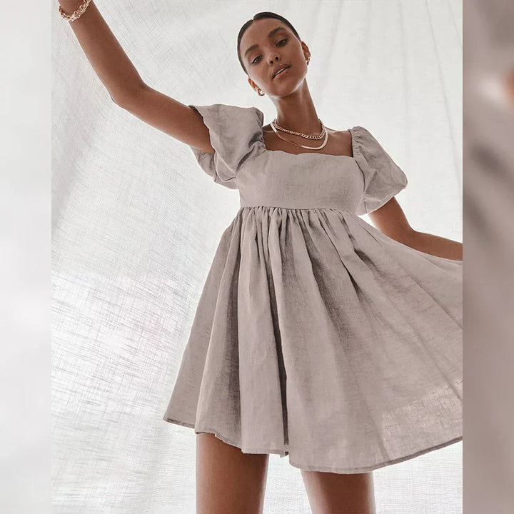 Levoire | Robe Mini À Manches Bouffantes Weinlese Pour Femmes
