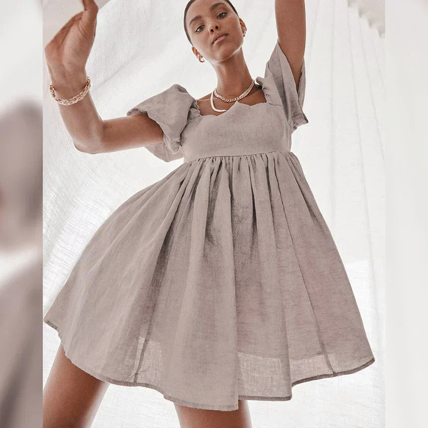 Levoire | Robe Mini À Manches Bouffantes Weinlese Pour Femmes