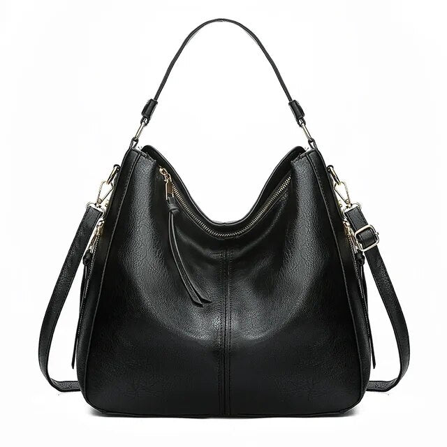 Levoire | Sac En Cuir Élégant Avec Grande Capacité Et Poches Latérales Noir