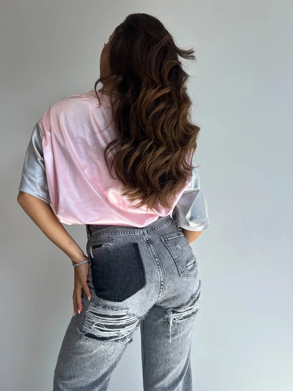 Levoire | Jeans Taille Haute Déchirés Gris Jeans Avec Jambes Droites Jeans Pour Femmes