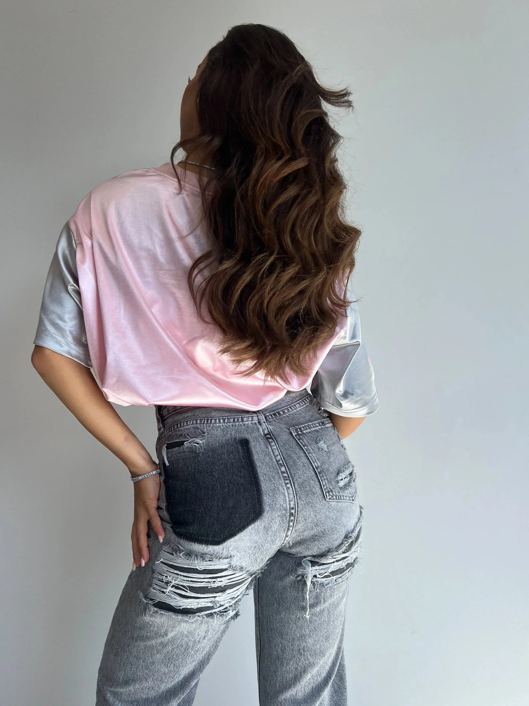 Levoire | Jeans Taille Haute Déchirés Gris Jeans Avec Jambes Droites Jeans Pour Femmes