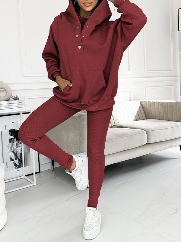 Levoire | Ensemble De Leggings Taille Plus Ensemble Co Ord Vêtements Femmes Rouge bourgogne