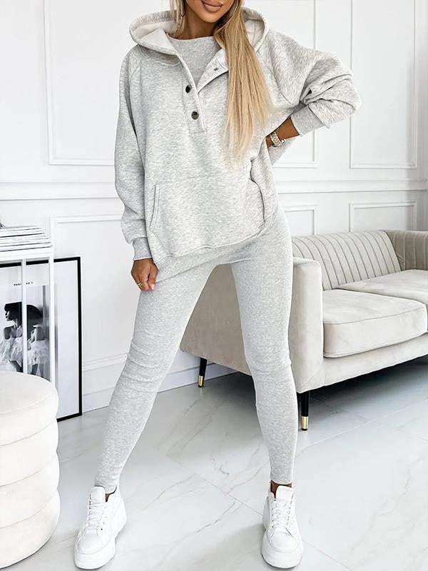 Levoire | Ensemble De Leggings Taille Plus Ensemble Co Ord Vêtements Femmes Gris clair