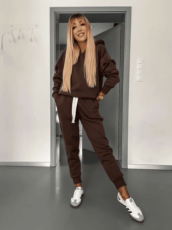 Levoire | Ensemble De Sweatpants Confortable Ensemble De Cordon Ensembles De Jogger Pour Femmes Braun