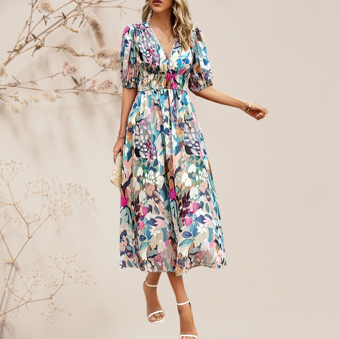 Levoire | Robe Fleurie En Version Élégante Multicolore