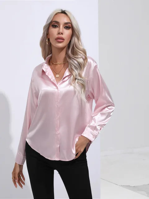Levoire | Blouse en satin Rose bébé