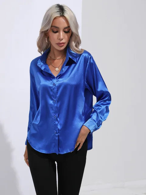 Levoire | Chemise En Soie Roi bleu