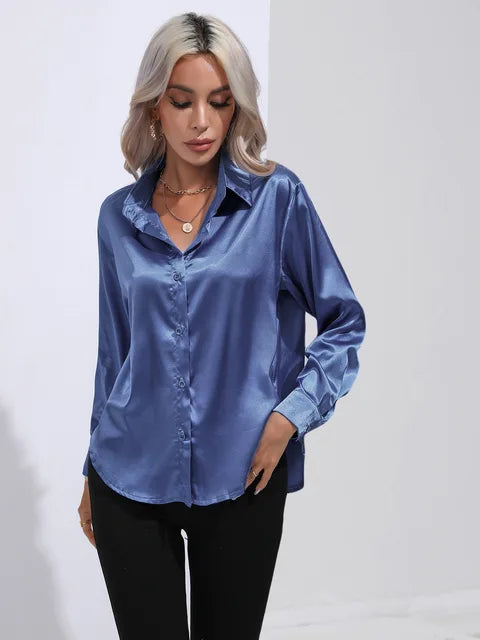 Levoire | Blouse en satin Bleu