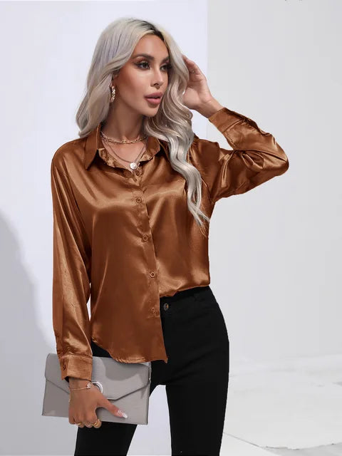 Levoire | Blouse en satin Brun
