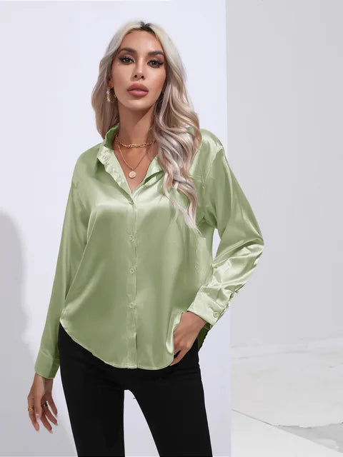 Levoire | Blouse en satin Jaune-vert