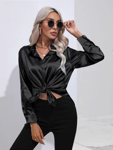 Levoire | Blouse en satin Noir