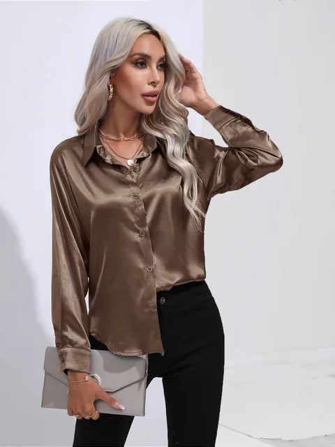 Levoire | Blouse en satin Khaki