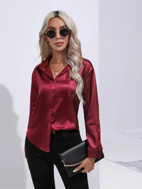 Levoire | Chemise En Soie Bordeaux