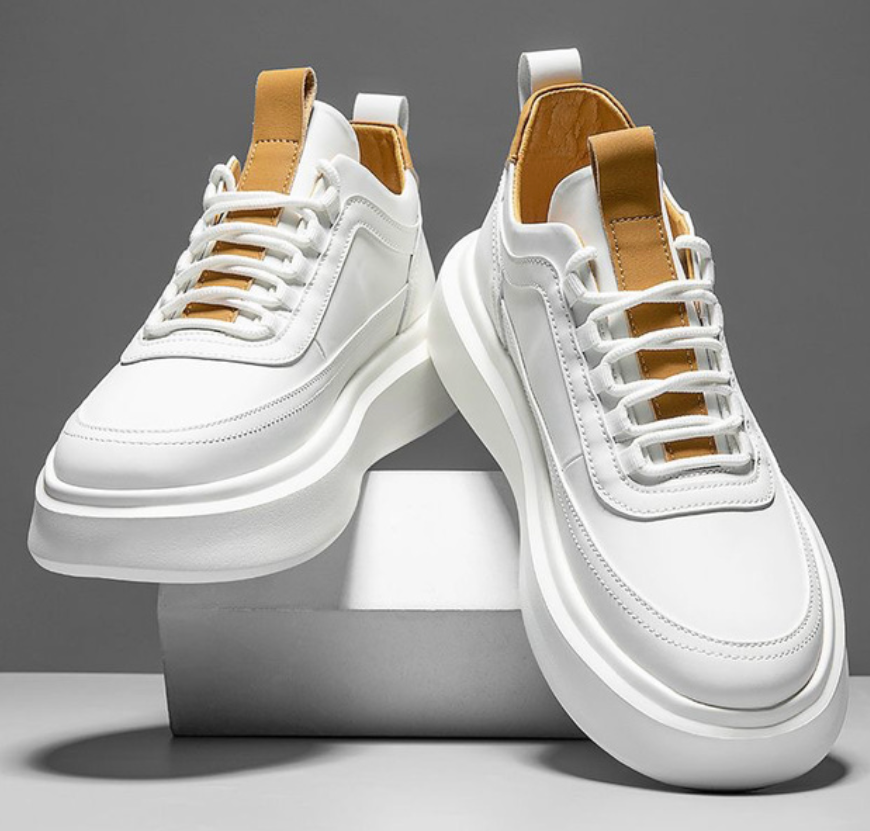 Levoire | Baskets Blanches Classiques Pour Hommes Blanc Marron