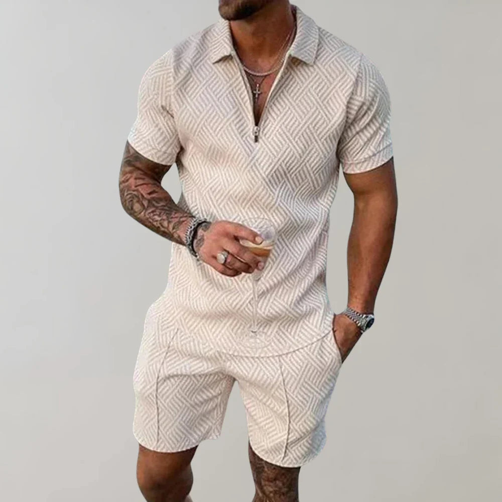 Levoire | Ensemble D'Été Léger En Deux Pièces Pour Hommes Beige