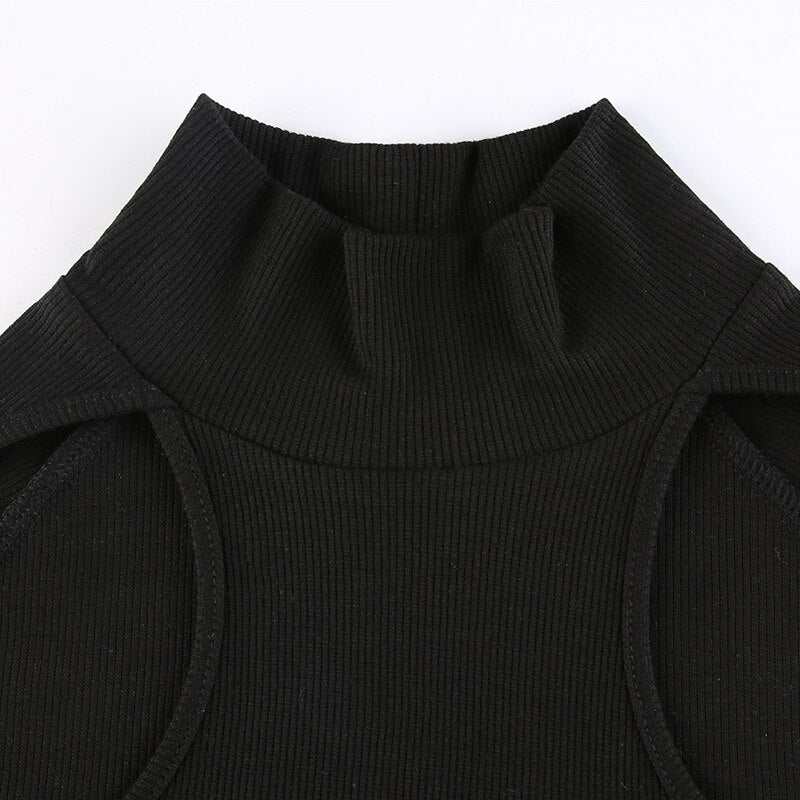 Levoire | Noir Onto Tricoté Manches Longues Robe Maxi
