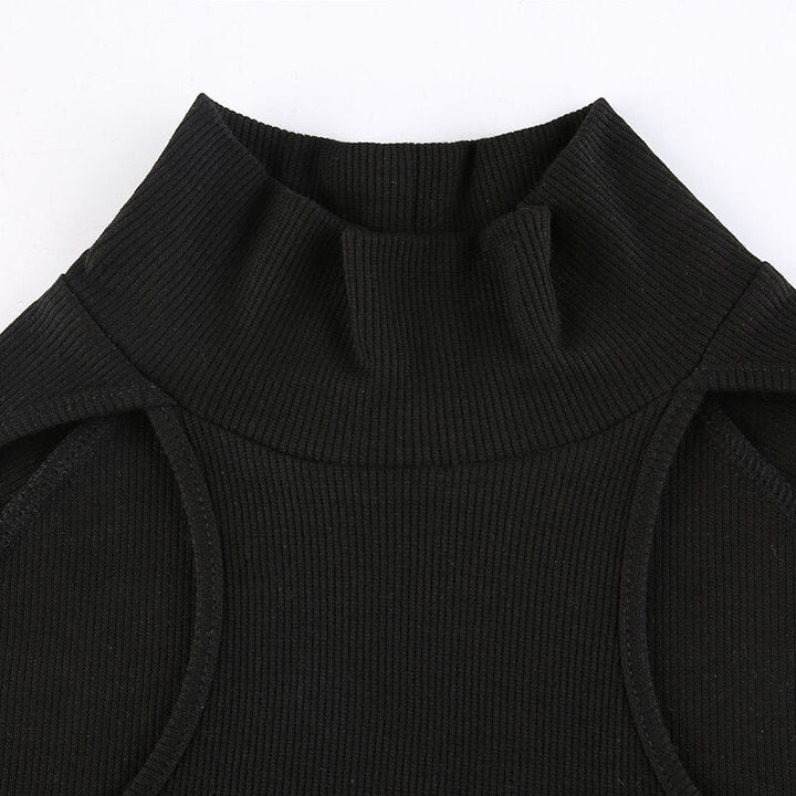 Levoire | Noir Onto Tricoté Manches Longues Robe Maxi