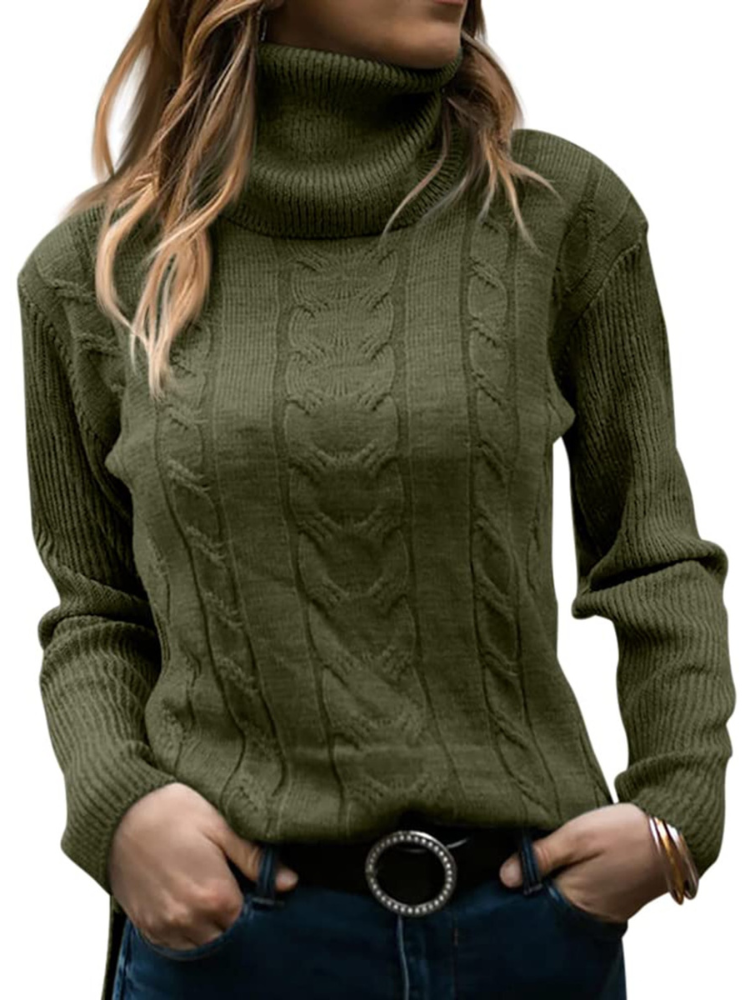 Levoire | Pulls à col montant chauds vert olive