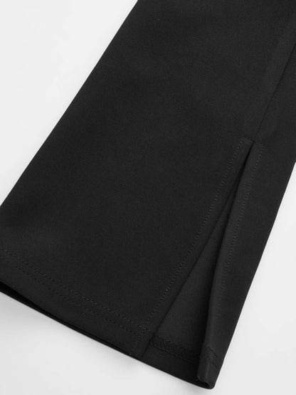 Levoire | Robe Mini À Col Rond Uni À Manches Longues