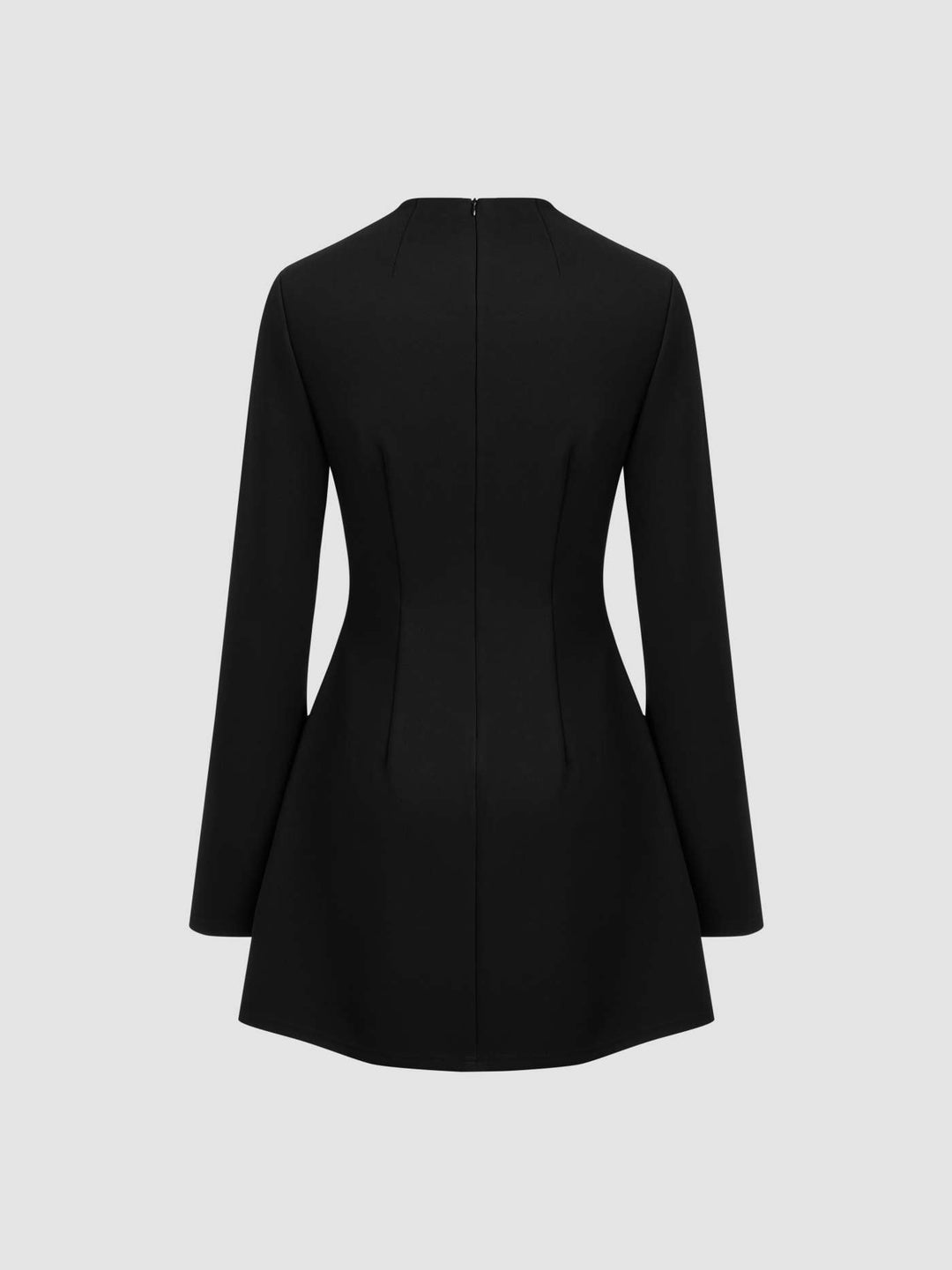 Levoire | Robe Mini À Col Rond Uni À Manches Longues