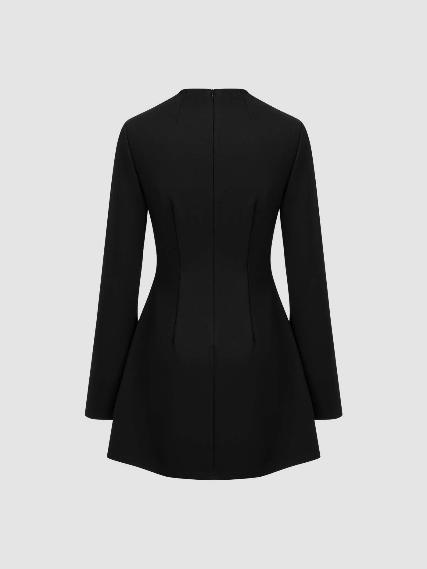 Levoire | Robe Mini À Col Rond Uni À Manches Longues