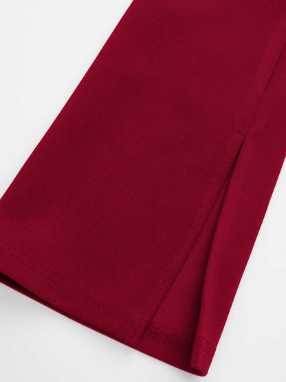 Levoire | Robe Mini À Col Rond Uni À Manches Longues