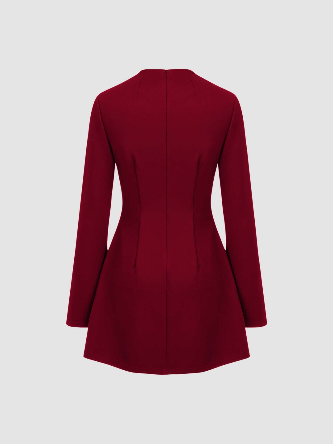 Levoire | Robe Mini À Col Rond Uni À Manches Longues