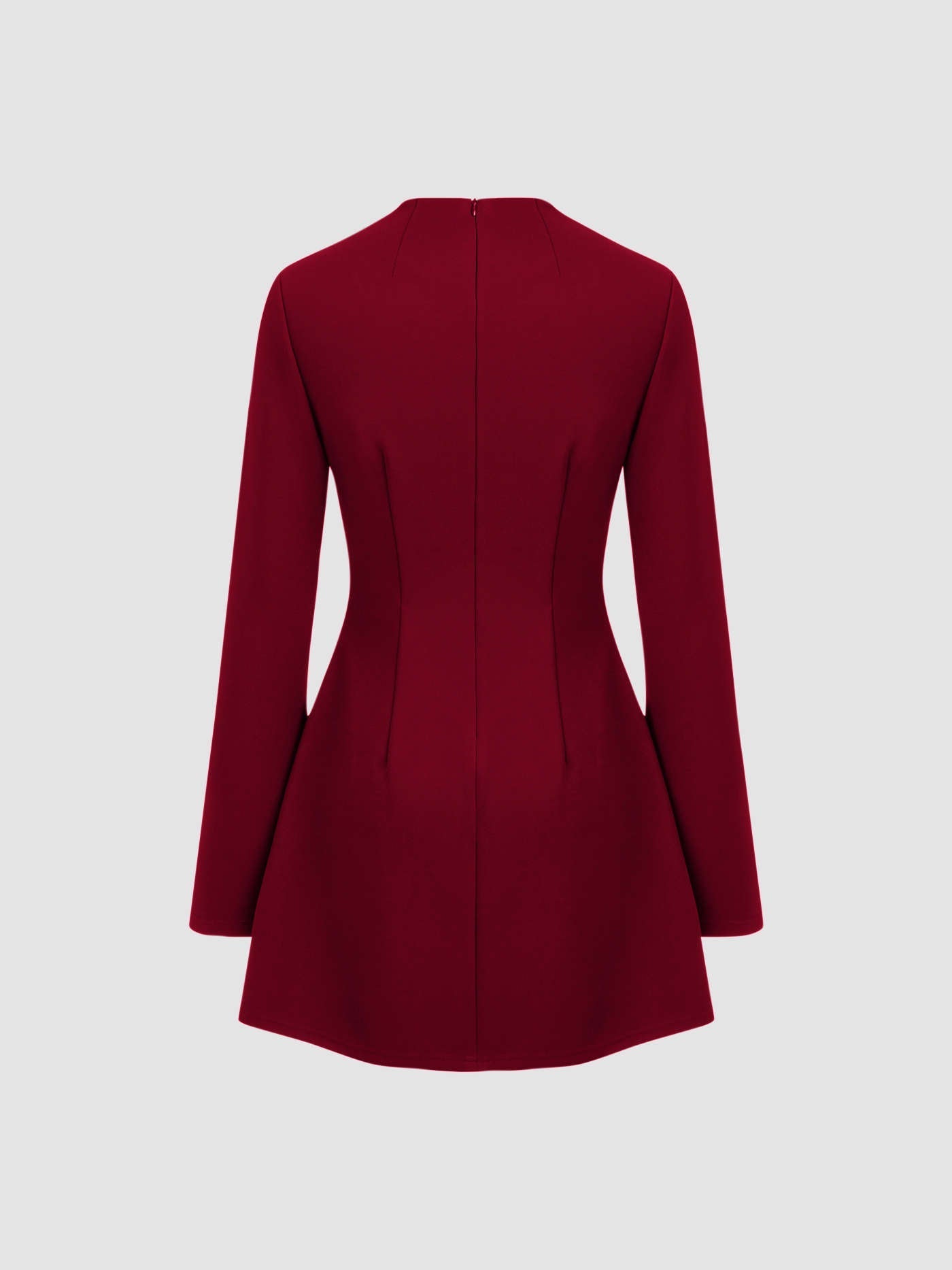 Levoire | Robe Mini À Col Rond Uni À Manches Longues