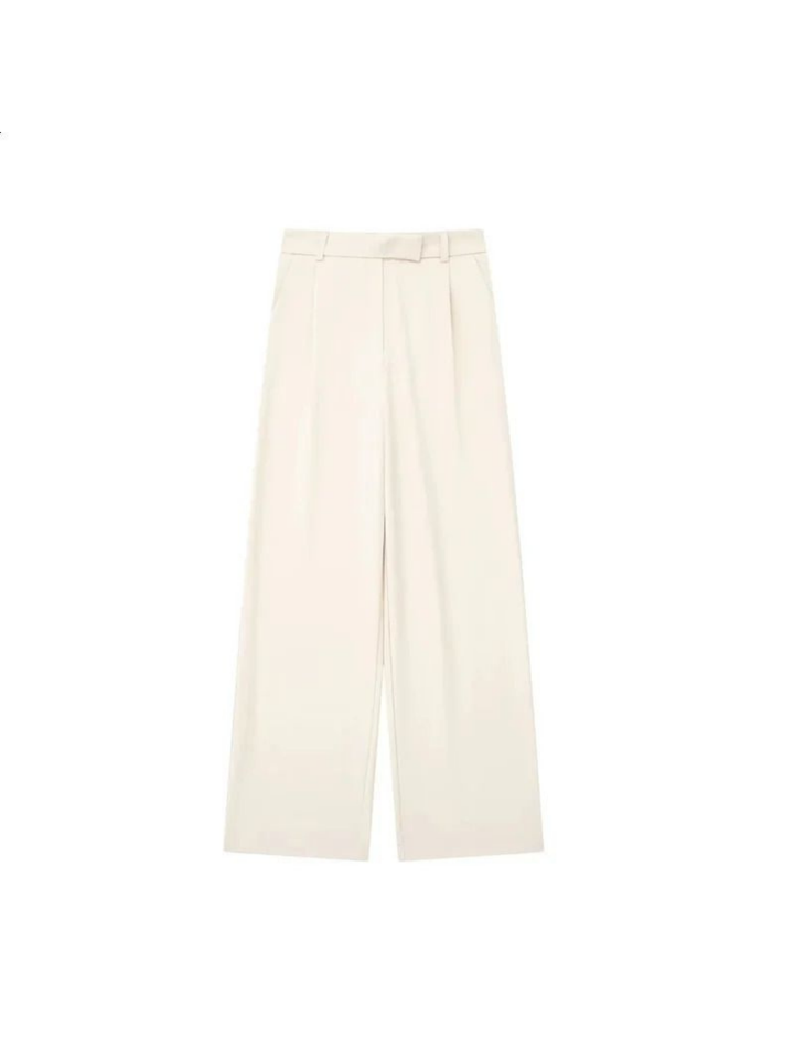 Levoire | Renon V Libre Femmes Taille Haute Pantalons Droits Blanc
