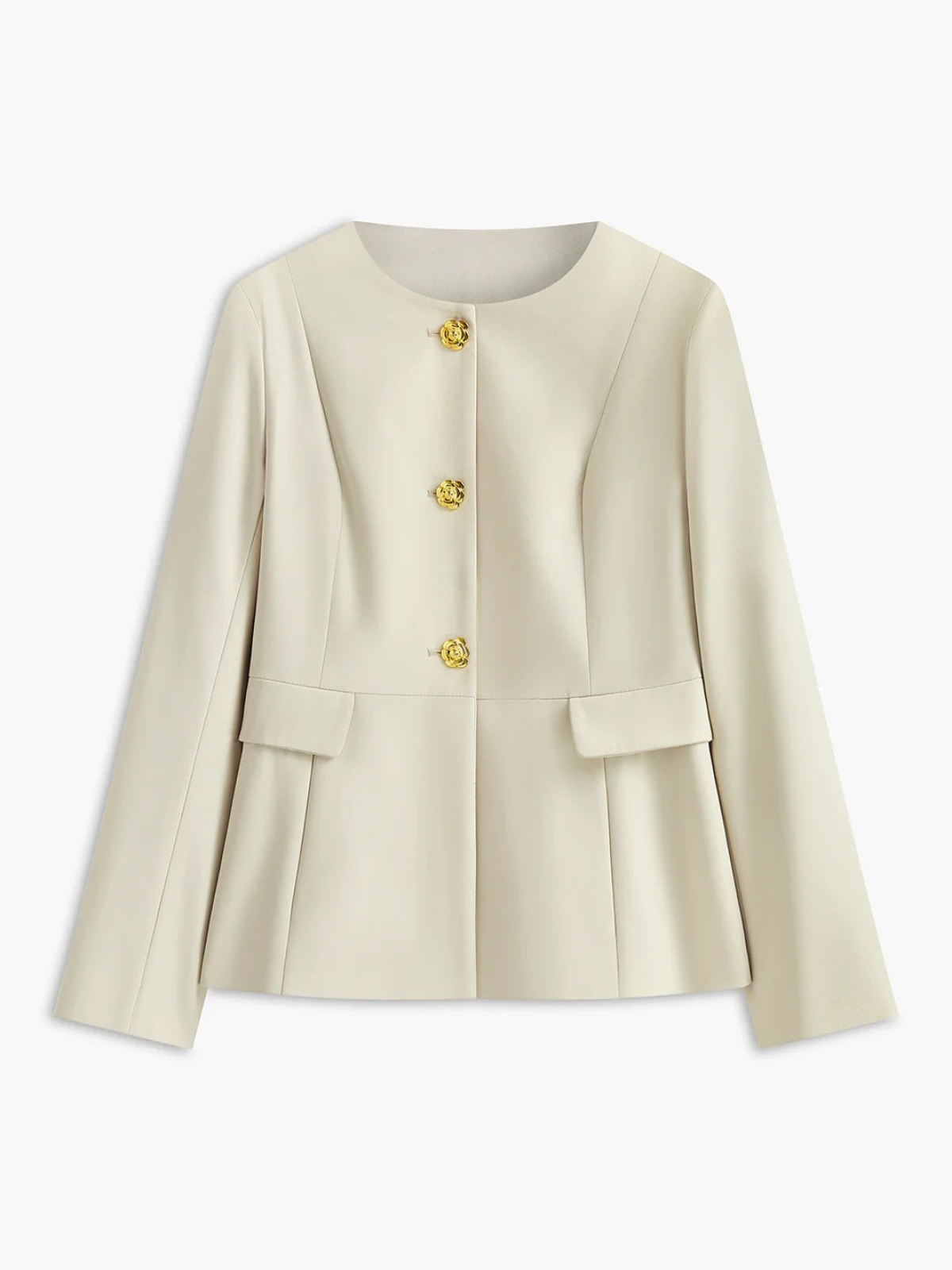 Levoire | Col Camellia-Nappi Blazer Beige