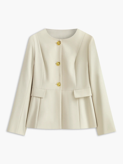 Levoire | Col Camellia-Nappi Blazer Beige