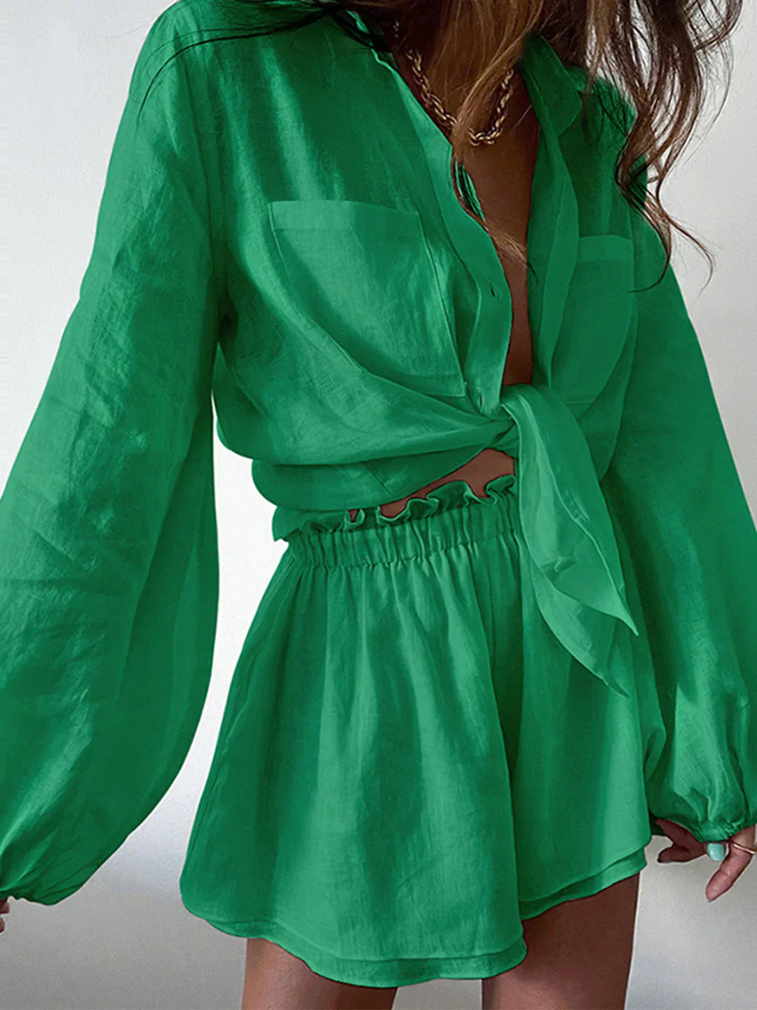 Levoire | Ensemble De Shorts À Double Surface À Deux Pièces Vert