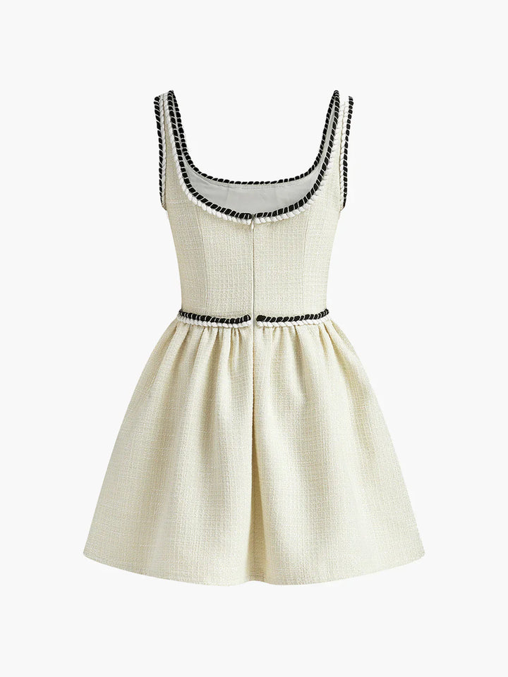 Levoire | Élégante Robe À Bretelles Plissée En Tweed