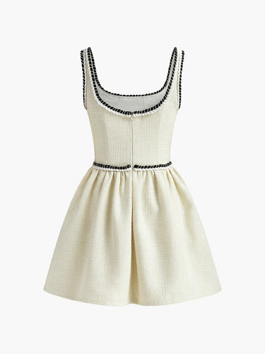 Levoire | Élégante Robe À Bretelles Plissée En Tweed