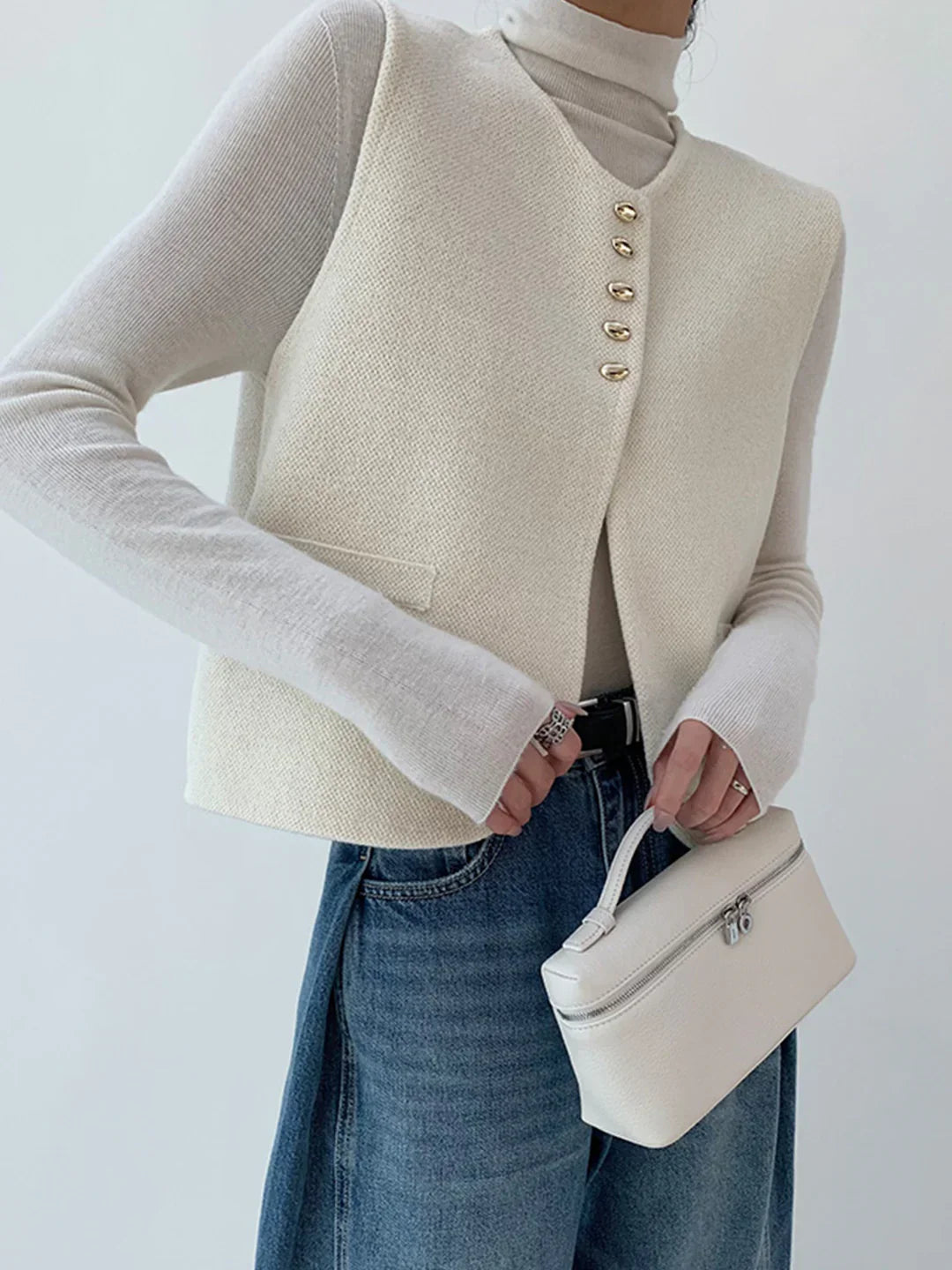 Levoire | Style Décontracté Pull En Laine Mérinos Beige Une taille