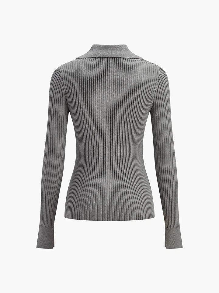 Levoire | Élégant Cardigan Slim À Rayures Avec Revers