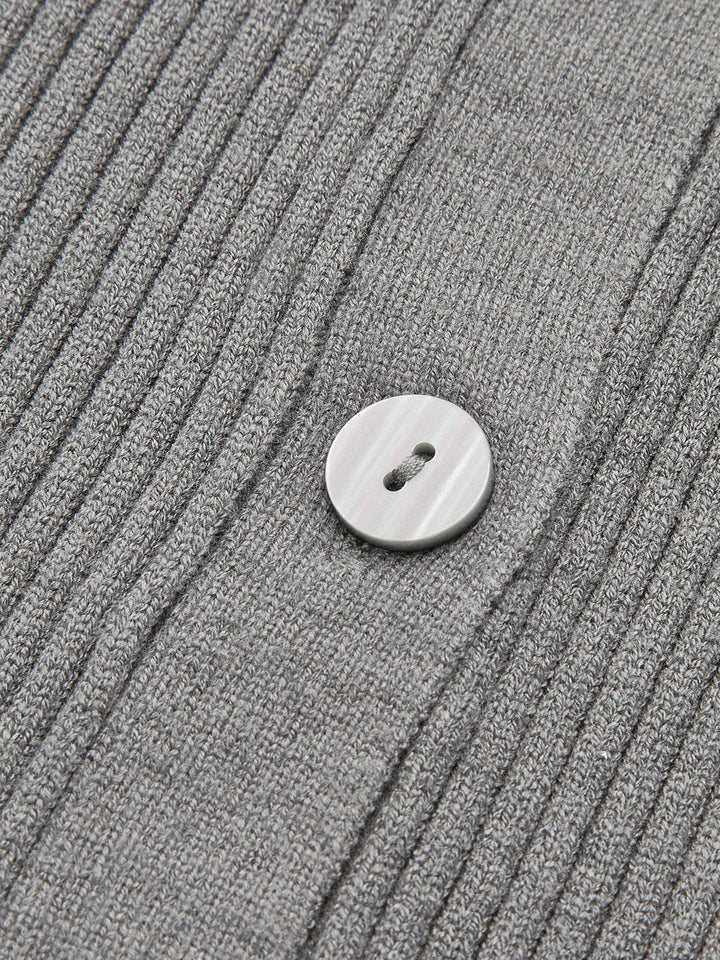 Levoire | Élégant Cardigan Slim À Rayures Avec Revers